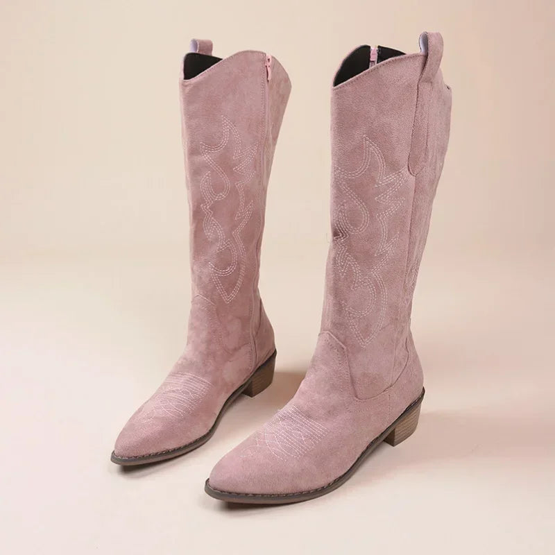 Botas vaqueras estilo Western bordadas