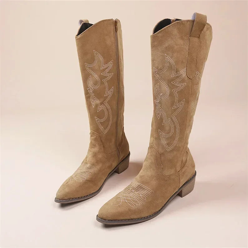 Botas vaqueras estilo Western bordadas